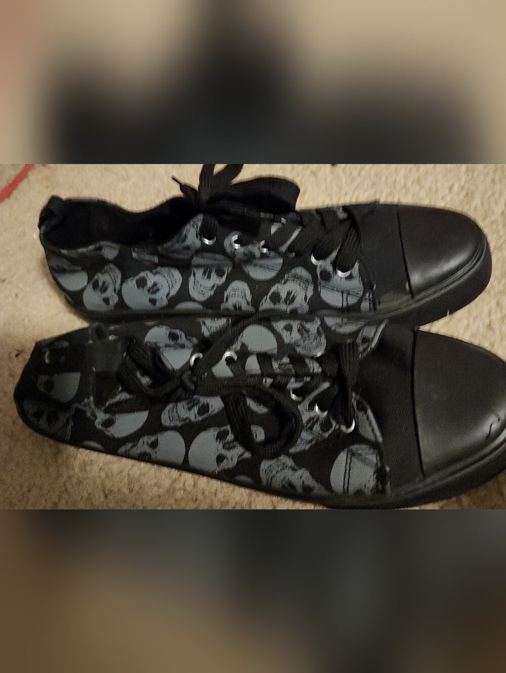 Hot Topic Black Skull Print Canvas Sneakers